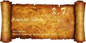 Kaptás Tünde névjegykártya