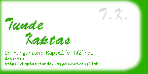 tunde kaptas business card